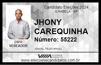 Candidato JHONY CAREQUINHA 2024 - ILHABELA - Eleições