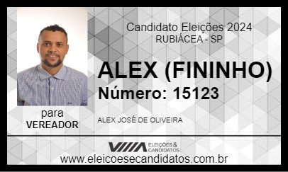 Candidato ALEX (FININHO) 2024 - RUBIÁCEA - Eleições