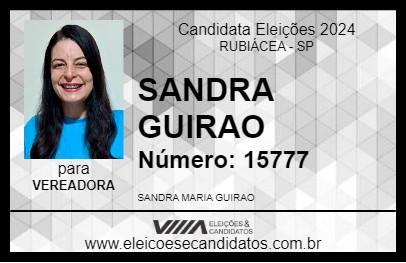 Candidato SANDRA GUIRAO 2024 - RUBIÁCEA - Eleições