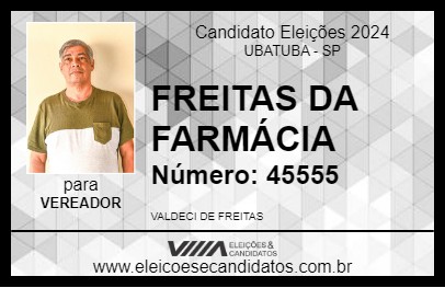 Candidato FREITAS DA FARMÁCIA 2024 - UBATUBA - Eleições