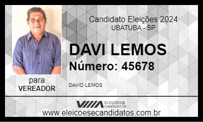 Candidato DAVI LEMOS 2024 - UBATUBA - Eleições