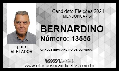 Candidato BERNARDINO 2024 - MENDONÇA - Eleições