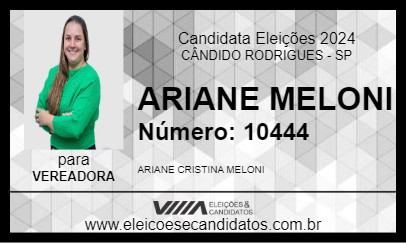 Candidato ARIANE MELONI 2024 - CÂNDIDO RODRIGUES - Eleições