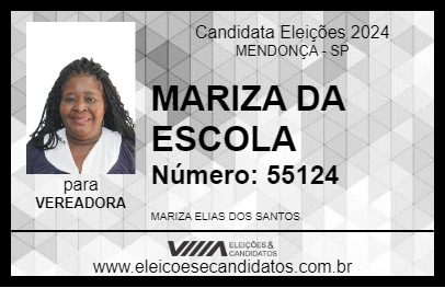 Candidato MARIZA DA ESCOLA 2024 - MENDONÇA - Eleições