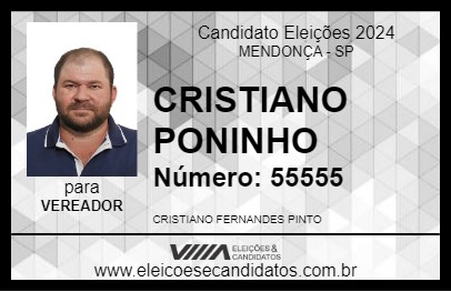 Candidato CRISTIANO PONINHO 2024 - MENDONÇA - Eleições