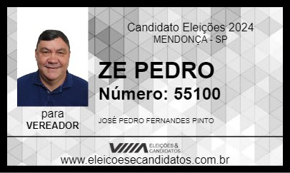 Candidato ZE PEDRO 2024 - MENDONÇA - Eleições