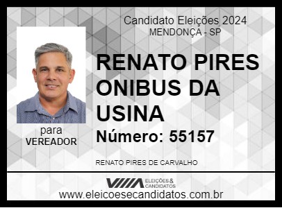 Candidato RENATO PIRES ONIBUS DA USINA  2024 - MENDONÇA - Eleições