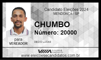 Candidato CHUMBO 2024 - MENDONÇA - Eleições