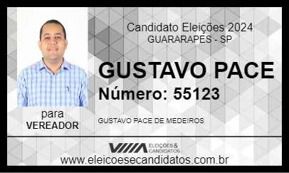 Candidato GUSTAVO PACE 2024 - GUARARAPES - Eleições