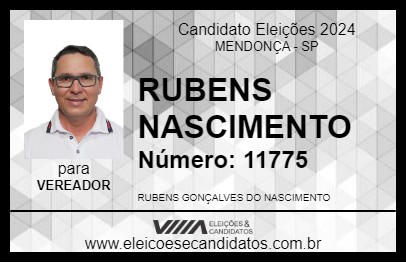 Candidato RUBENS NASCIMENTO 2024 - MENDONÇA - Eleições