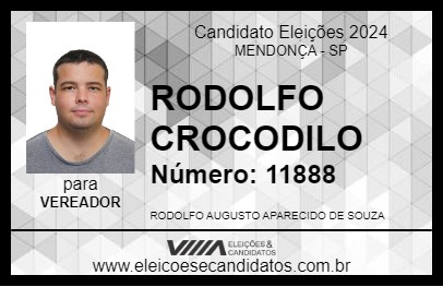 Candidato RODOLFO CROCODILO 2024 - MENDONÇA - Eleições