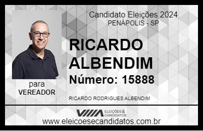 Candidato RICARDO ALBENDIM 2024 - PENÁPOLIS - Eleições