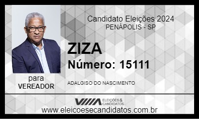 Candidato ZIZA 2024 - PENÁPOLIS - Eleições