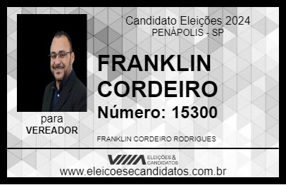 Candidato FRANKLIN CORDEIRO 2024 - PENÁPOLIS - Eleições