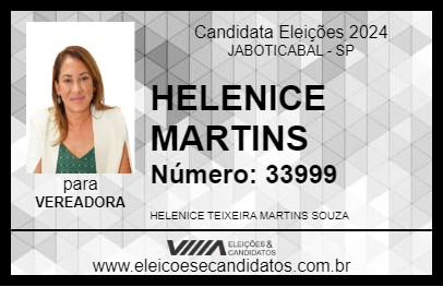 Candidato HELENICE MARTINS 2024 - JABOTICABAL - Eleições