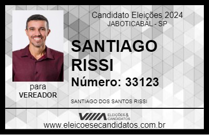 Candidato SANTIAGO RISSI 2024 - JABOTICABAL - Eleições