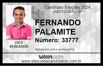 Candidato FERNANDO PALAMITE 2024 - JABOTICABAL - Eleições