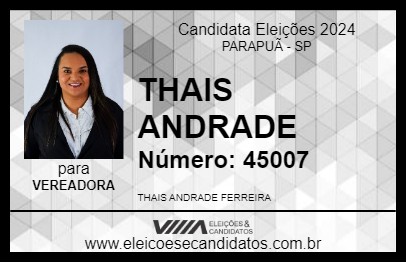 Candidato THAIS ANDRADE 2024 - PARAPUÃ - Eleições