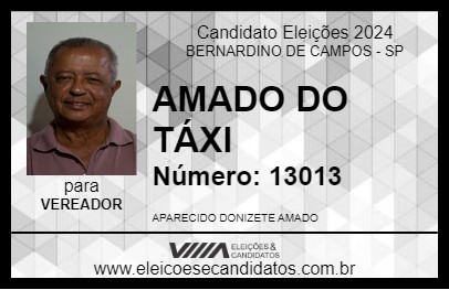 Candidato AMADO DO TÁXI 2024 - BERNARDINO DE CAMPOS - Eleições