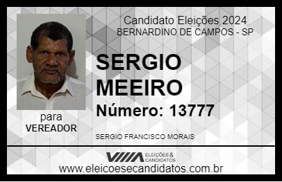 Candidato SERGIO MEEIRO 2024 - BERNARDINO DE CAMPOS - Eleições