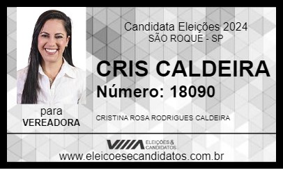 Candidato CRIS CALDEIRA 2024 - SÃO ROQUE - Eleições