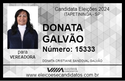 Candidato DONATA GALVÃO 2024 - ITAPETININGA - Eleições