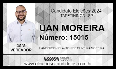 Candidato UAN MOREIRA 2024 - ITAPETININGA - Eleições