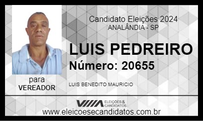 Candidato LUIS PEDREIRO 2024 - ANALÂNDIA - Eleições