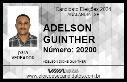 Candidato ADELSON GUINTHER 2024 - ANALÂNDIA - Eleições