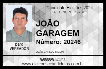 Candidato JOÃO GARAGEM  2024 - REGINÓPOLIS - Eleições