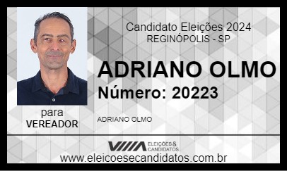 Candidato ADRIANO OLMO 2024 - REGINÓPOLIS - Eleições