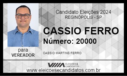 Candidato CASSIO FERRO 2024 - REGINÓPOLIS - Eleições