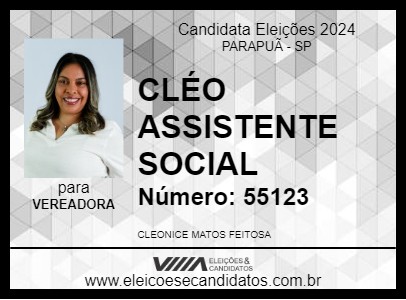 Candidato CLÉO ASSISTENTE SOCIAL 2024 - PARAPUÃ - Eleições