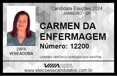 Candidato CARMEN DA ENFERMAGEM 2024 - JAMBEIRO - Eleições