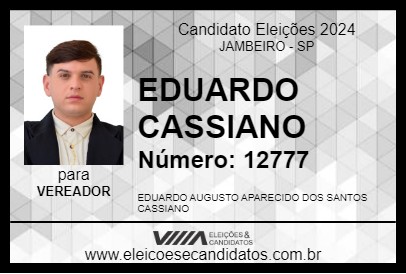 Candidato EDUARDO CASSIANO 2024 - JAMBEIRO - Eleições