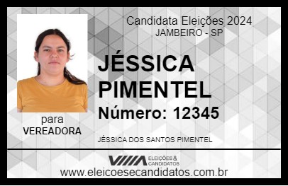 Candidato JÉSSICA PIMENTEL 2024 - JAMBEIRO - Eleições