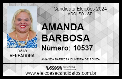 Candidato AMANDA BARBOSA 2024 - ADOLFO - Eleições