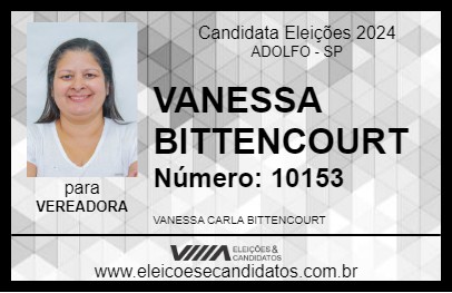 Candidato VANESSA BITTENCOURT 2024 - ADOLFO - Eleições