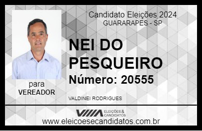 Candidato NEI DO PESQUEIRO 2024 - GUARARAPES - Eleições