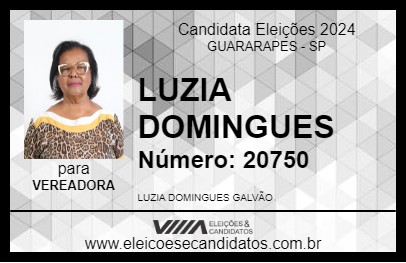 Candidato LUZIA DOMINGUES 2024 - GUARARAPES - Eleições