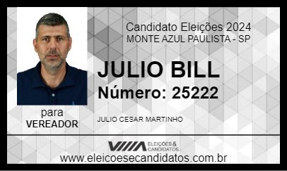 Candidato JULIO BILL 2024 - MONTE AZUL PAULISTA - Eleições