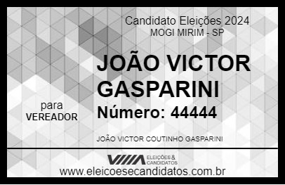 Candidato JOÃO VICTOR GASPARINI 2024 - MOGI MIRIM - Eleições