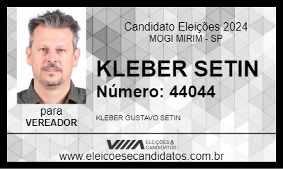 Candidato KLEBER SETIN 2024 - MOGI MIRIM - Eleições