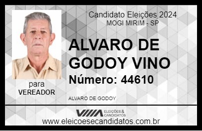 Candidato ALVARO DE GODOY  VINO 2024 - MOGI MIRIM - Eleições