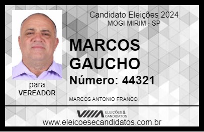 Candidato MARCOS GAUCHO 2024 - MOGI MIRIM - Eleições