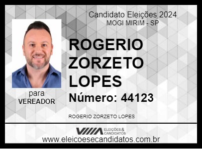 Candidato ROGERIO ZORZETO LOPES 2024 - MOGI MIRIM - Eleições