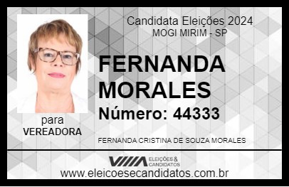 Candidato FERNANDA MORALES 2024 - MOGI MIRIM - Eleições