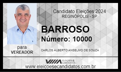 Candidato BARROSO 2024 - REGINÓPOLIS - Eleições