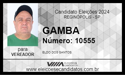 Candidato GAMBA 2024 - REGINÓPOLIS - Eleições