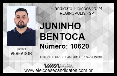 Candidato JUNINHO BENTOCA 2024 - REGINÓPOLIS - Eleições